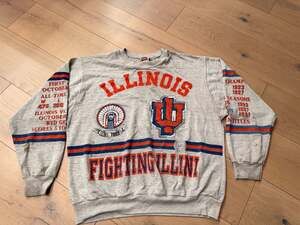 Vintage 90s Illinois Fighting Illini All Over Print Sweatshirt XL